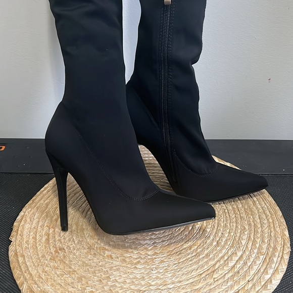 Boohoo Where the Party At Knee High Thigh Boots Size 38 - Picture 4 of 15